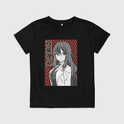 Футболка хлопковая детская Милая Рио Футаба, цвет: черный