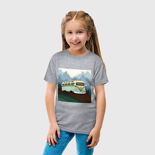 Детская футболка Машина и горы в путешествии / Меланж – фото 4