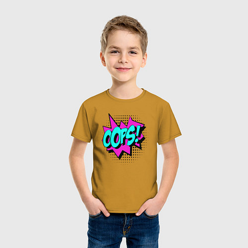 Детская футболка Oops / Горчичный – фото 3