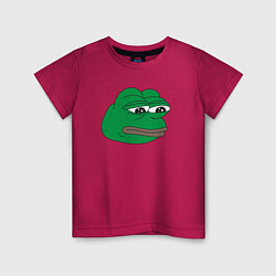 Футболка хлопковая детская Лягушонок Пепе-Frog Pepe, цвет: маджента