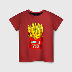 Футболка хлопковая детская Time fries when Im with you, цвет: красный