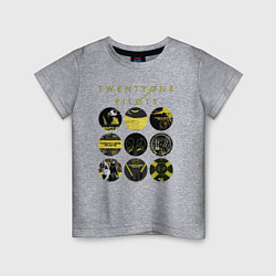 Футболка хлопковая детская Twenty One Pilots коллаж, цвет: меланж