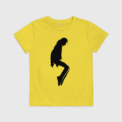 Футболка хлопковая детская Силуэт Майкла Джексона - Minimalism, цвет: желтый