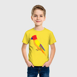 Футболка хлопковая детская Пoпугай, цвет: желтый — фото 2