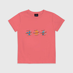 Футболка хлопковая детская New years cryptocurrency - BTC ,XRP, ETH, цвет: коралловый