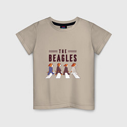 Футболка хлопковая детская Beagles, цвет: миндальный