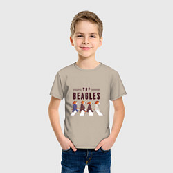 Футболка хлопковая детская Beagles, цвет: миндальный — фото 2