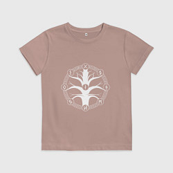 Футболка хлопковая детская Иггдрасиль, цвет: пыльно-розовый