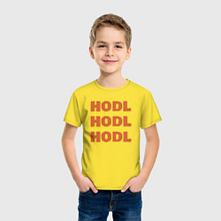 Футболка хлопковая детская Hodl Вязанный, цвет: желтый — фото 2