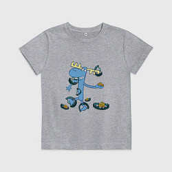 Футболка хлопковая детская Lumpy trap, цвет: меланж