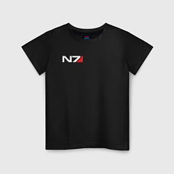 Футболка хлопковая детская Логотип N7, цвет: черный