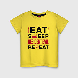 Детская футболка Надпись: eat sleep Resident Evil repeat