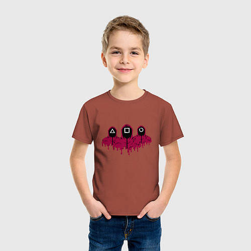 Детская футболка Squid game army / Кирпичный – фото 3