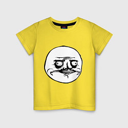 Футболка хлопковая детская Me Gusta - trollface, цвет: желтый