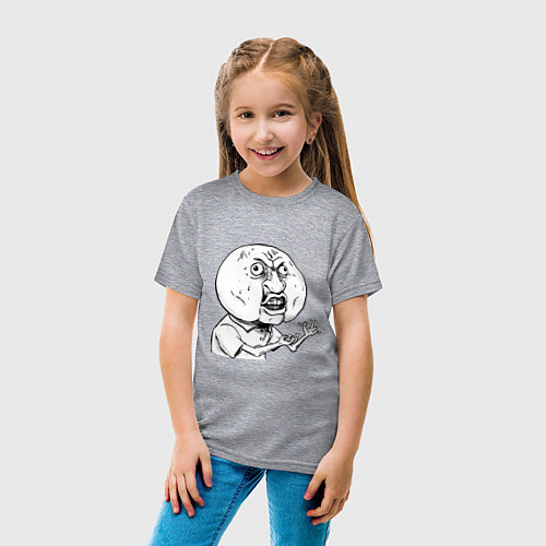 Детская футболка Мем - ну почему / Меланж – фото 4