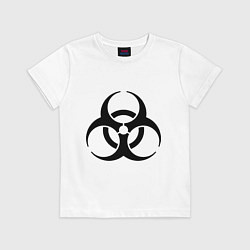Футболка хлопковая детская Biological hazard, цвет: белый