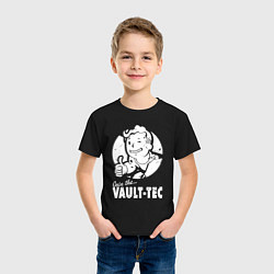 Футболка хлопковая детская Vault boy - join the vault tec, цвет: черный — фото 2