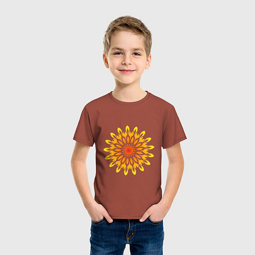 Детская футболка Солнечная мандала свадхистана / Кирпичный – фото 3