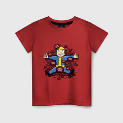 Футболка хлопковая детская Vault boy caps, цвет: красный