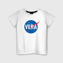 Футболка хлопковая детская Вера в стиле NASA, цвет: белый