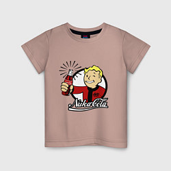 Футболка хлопковая детская Vault boy - nuka cola, цвет: пыльно-розовый