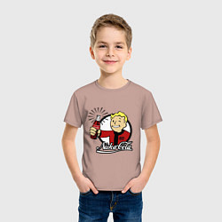 Футболка хлопковая детская Vault boy - nuka cola, цвет: пыльно-розовый — фото 2