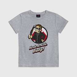 Футболка хлопковая детская Vault boy - terminator, цвет: меланж