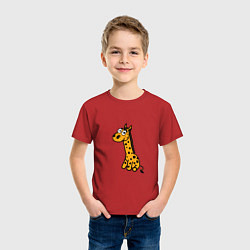 Футболка хлопковая детская Игрушка жираф, цвет: красный — фото 2