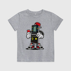 Футболка хлопковая детская Game brick - tetris 90, цвет: меланж
