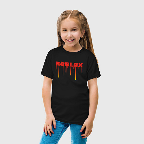 Детская футболка Roblox градиент с подтеками / Черный – фото 4