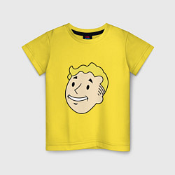 Футболка хлопковая детская Vault boy head, цвет: желтый