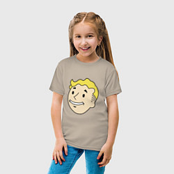 Футболка хлопковая детская Vault boy head, цвет: миндальный — фото 2