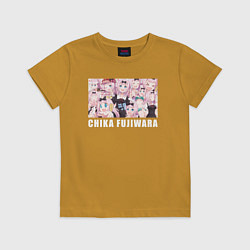 Футболка хлопковая детская Чика Фудзивара, цвет: горчичный