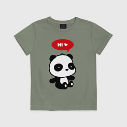 Футболка хлопковая детская Милый маленький пандёныш, цвет: авокадо