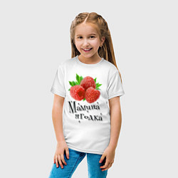 Футболка хлопковая детская Мамина ягодка, цвет: белый — фото 2