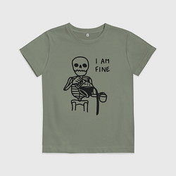 Футболка хлопковая детская Я не в порядке, цвет: авокадо