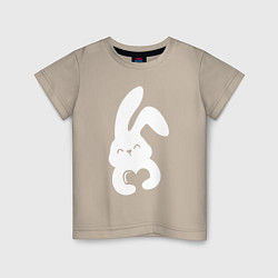 Футболка хлопковая детская Lovely bunny, цвет: миндальный