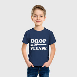 Футболка хлопковая детская Drop AWP Please, цвет: тёмно-синий — фото 2