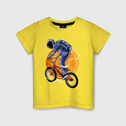 Футболка хлопковая детская Space rider, цвет: желтый