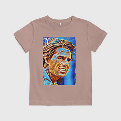 Футболка хлопковая детская Tom Cruise - film actor, цвет: пыльно-розовый