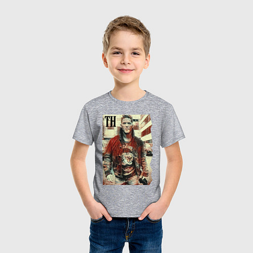 Детская футболка Том Харди - кинозвезда / Меланж – фото 3
