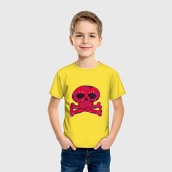 Футболка хлопковая детская Колдунский череп и кости, цвет: желтый — фото 2