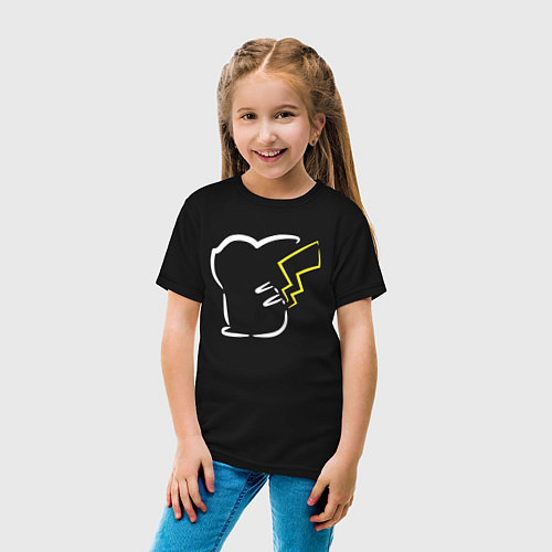 Детская футболка Пикачу минимализм / Черный – фото 4