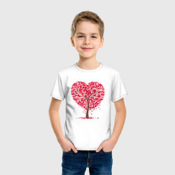 Футболка хлопковая детская Дерево в виде сердца, цвет: белый — фото 2