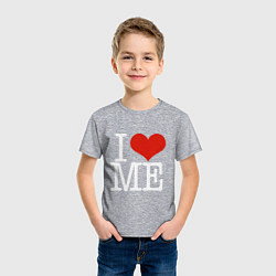 Футболка хлопковая детская I love me, цвет: меланж — фото 2