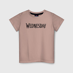 Футболка хлопковая детская Logo black Wednesday, цвет: пыльно-розовый