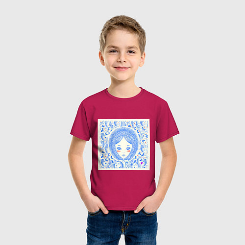 Детская футболка Ретро-Снегурочка / Маджента – фото 3