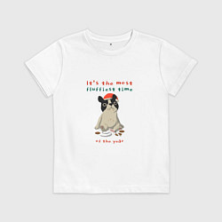 Футболка хлопковая детская Its the most fluffiest time of the year, цвет: белый