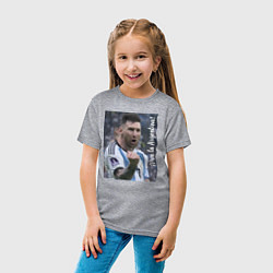 Футболка хлопковая детская Viva la Argentina - Lionel Messi - world champion, цвет: меланж — фото 2