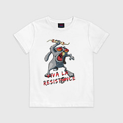 Футболка хлопковая детская La resistance, цвет: белый